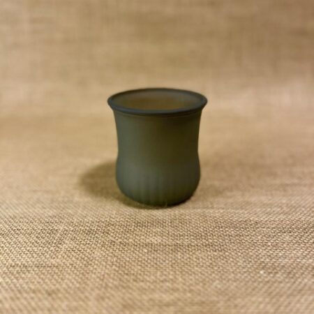 Waxinelichthouder, glas, matgroen