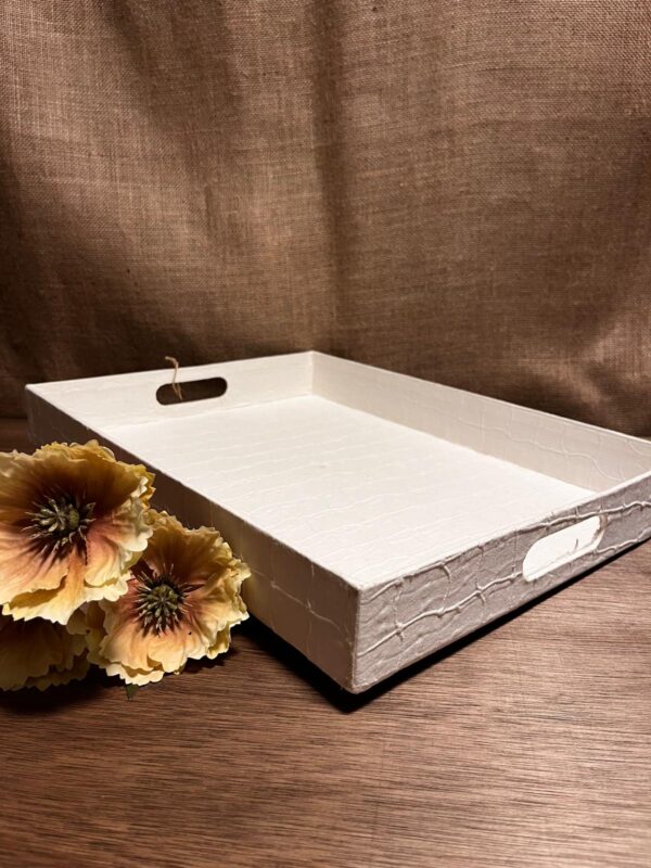 Dienblad, droogbloemen, middelgroot, ivoor - Afbeelding 6