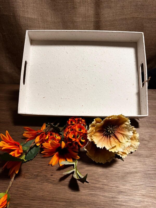 Dienblad, droogbloemen, middelgroot, ivoor - Afbeelding 2