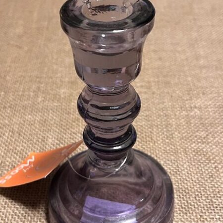 Kandelaar van glas, purple, hoogte 15cm