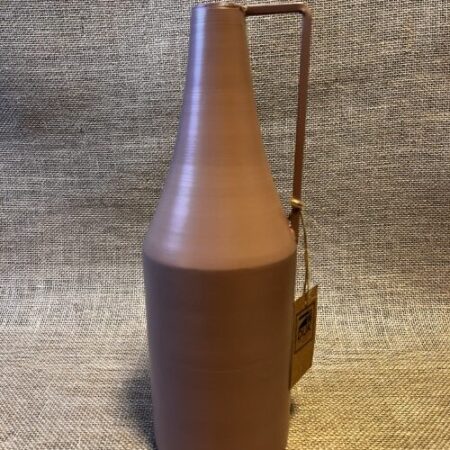 Metalen fles/ vaas, oudroze