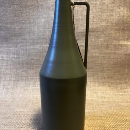 Metalen fles/ vaas, groen