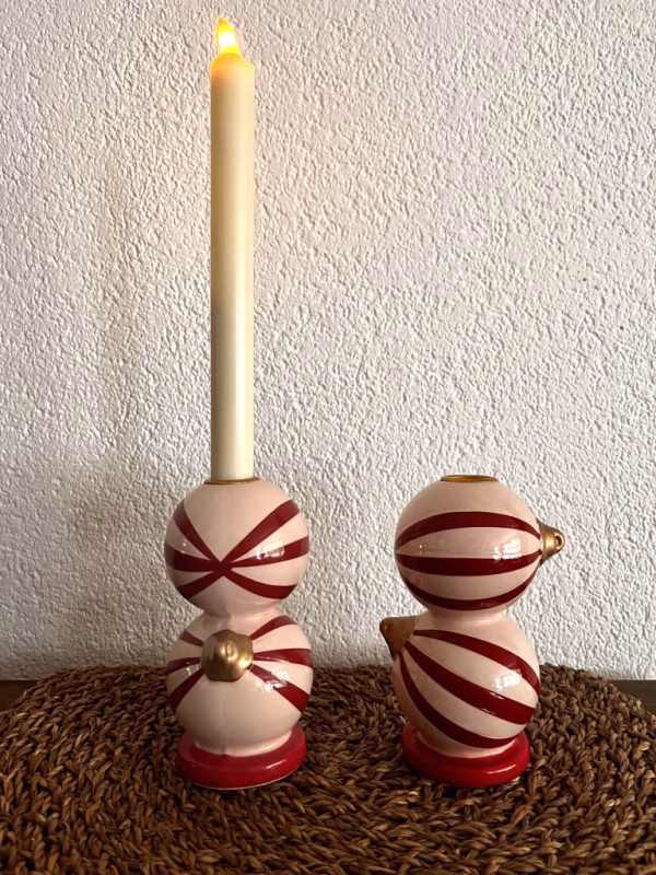 Kaarsenhouder, twee kerstballen - Afbeelding 5